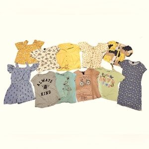 11 item Lot Girls mostly 10/12 Large Spring Summer Floral shirts dress romper